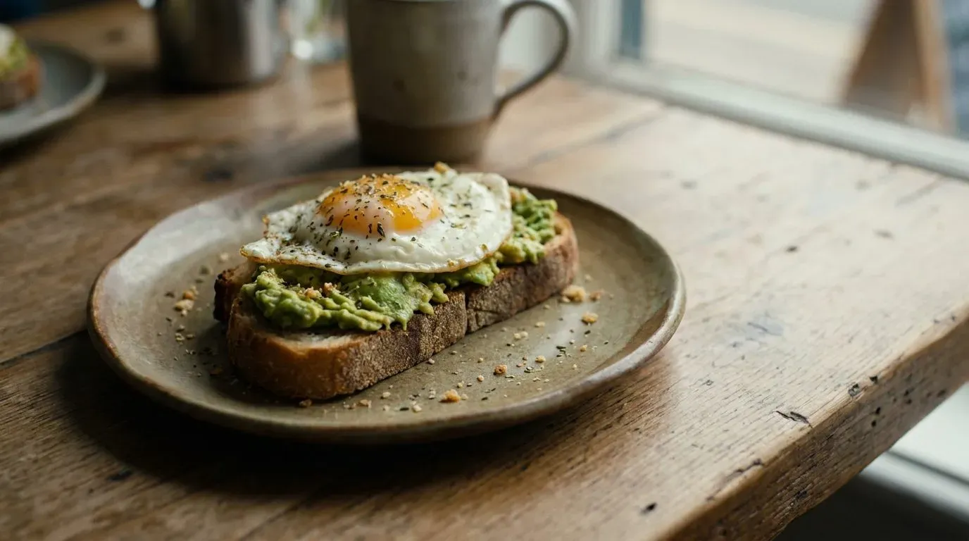 Zuurdesem broodje met avocado en ei