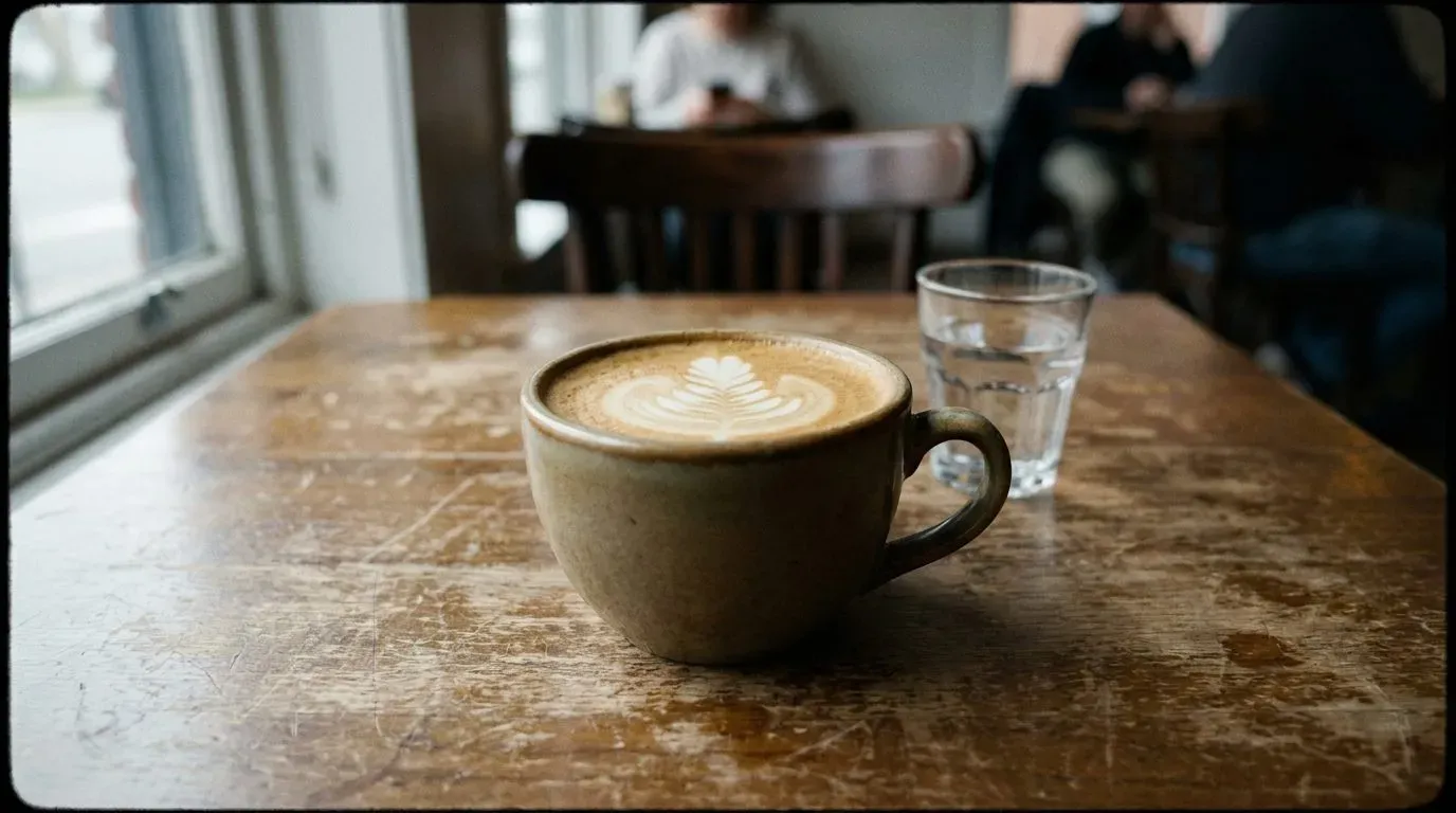 Barista schenkt latte art