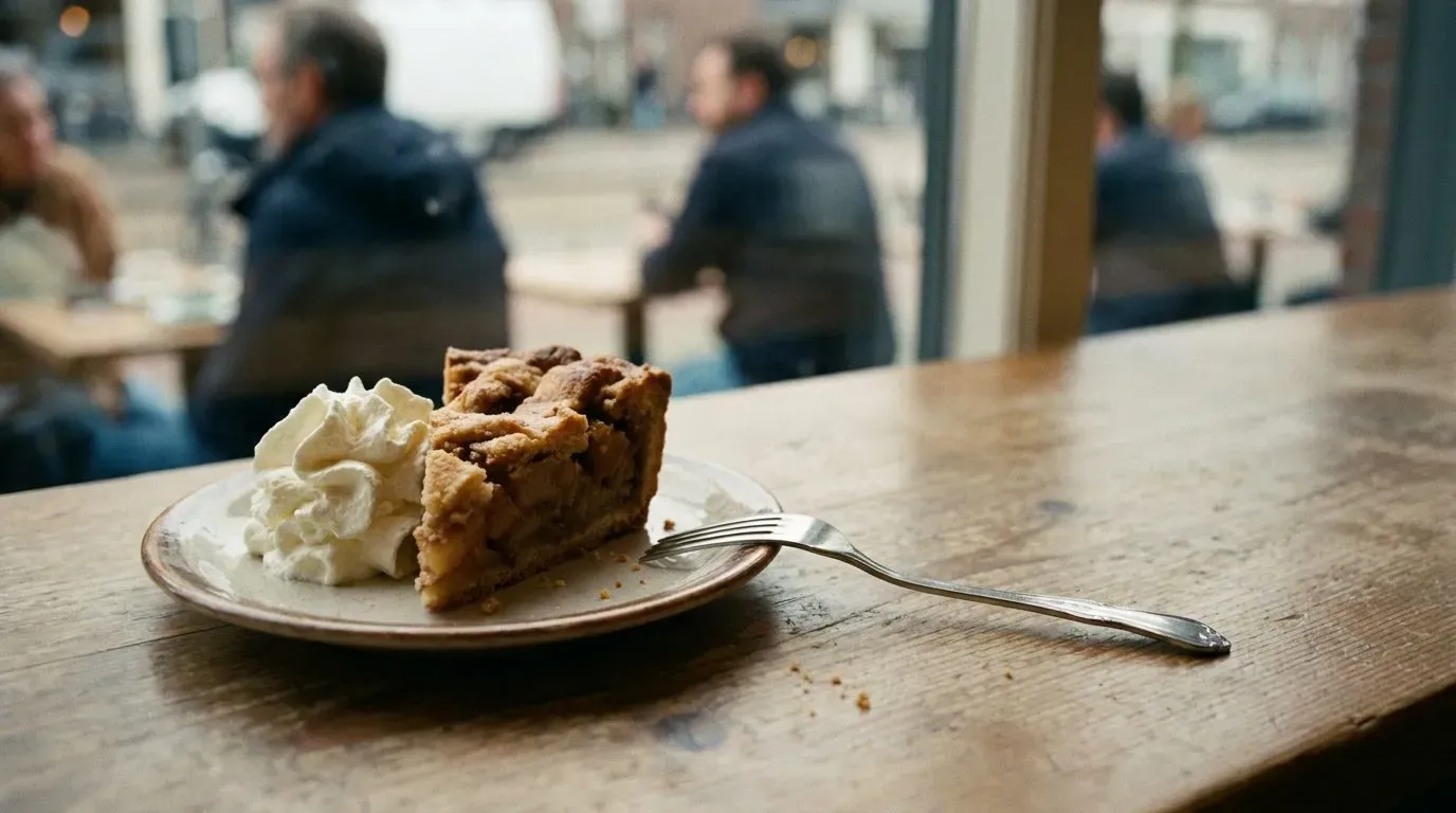 Punt appeltaart met slagroom